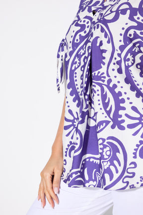 Ulla Popken Purple Paisley Blouse