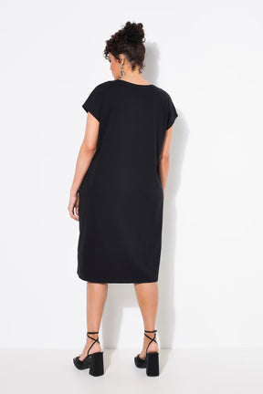 Ulla Popken Rhinestone Dress in Black