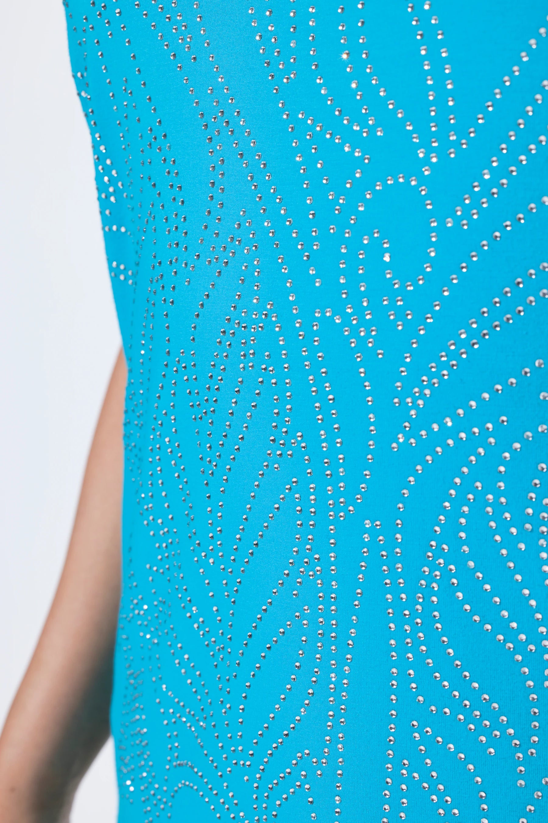 Ulla Popken Rhinestone Leaf T-Shirt in Turquoise 