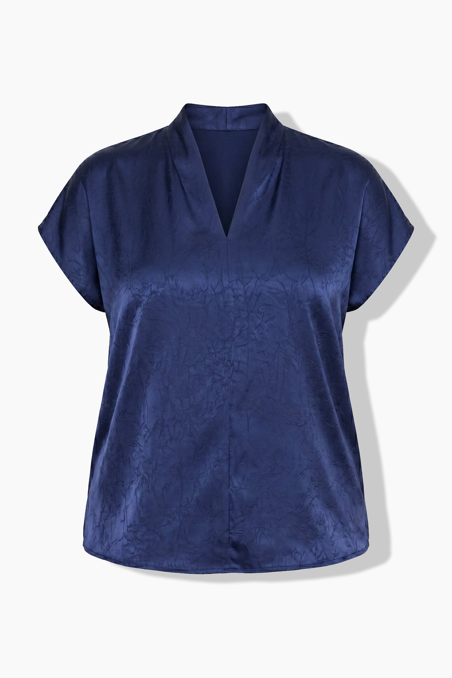 Ulla Popken Satin Blouse in Navy 