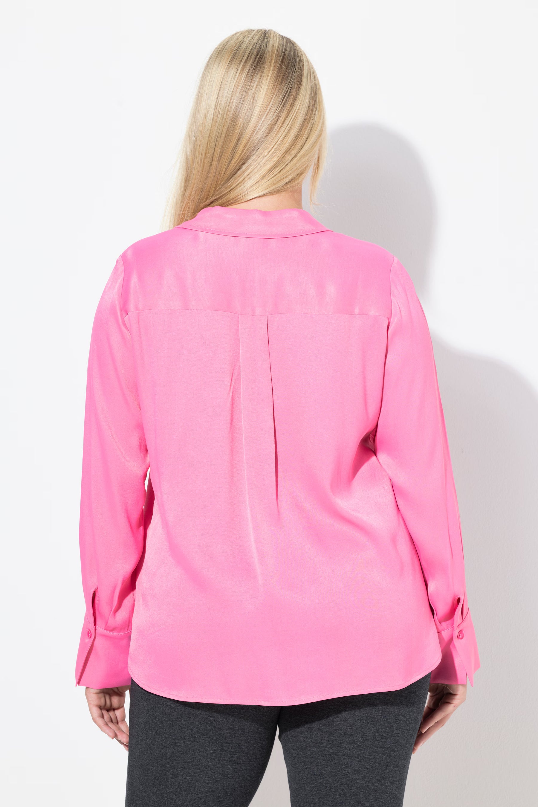 Ulla Popken Satin Shirt in Pink