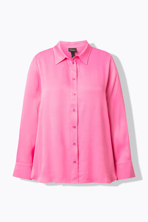 Ulla Popken Satin Shirt in Pink