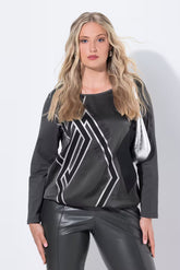 Ulla Popken Satin front Top in Khaki