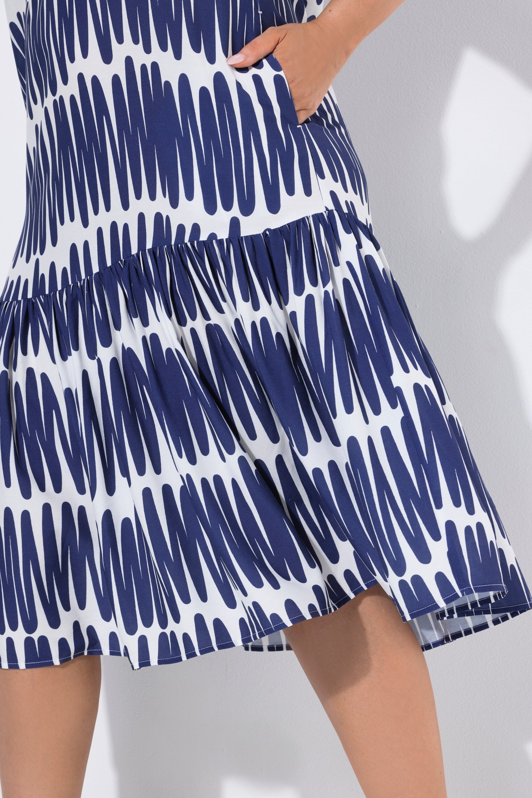 Ulla Popken Scribble Dress in Navy 