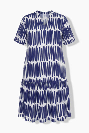 Ulla Popken Scribble Dress in Navy 