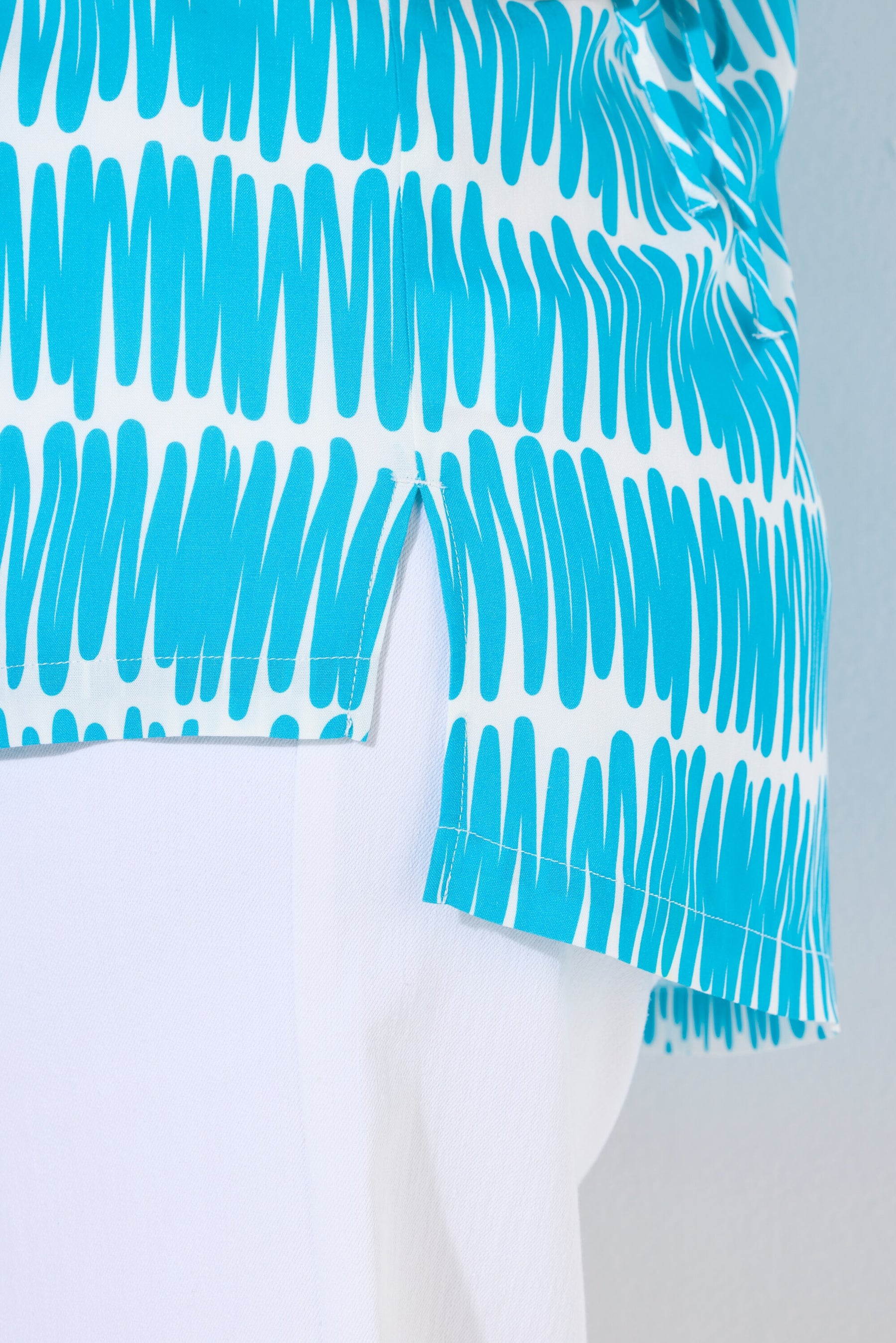 Ulla Popken Scribble Oversized Blouse in Blue 