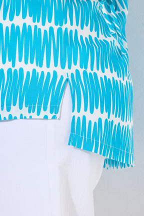 Ulla Popken Scribble Oversized Blouse in Blue 