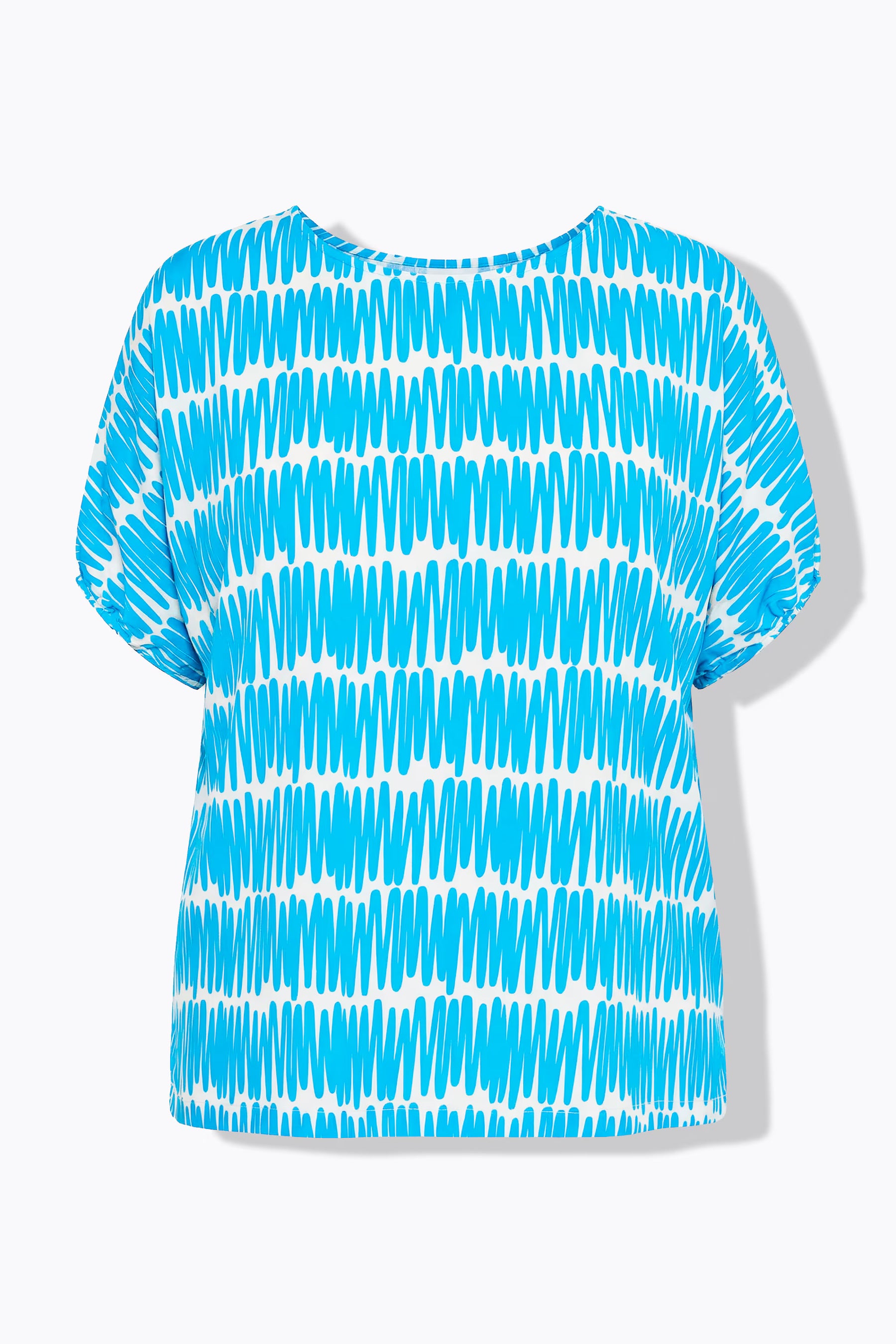 Ulla Popken Scribble Oversized Blouse in Blue 