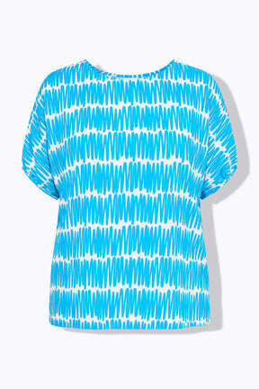 Ulla Popken Scribble Oversized Blouse in Blue 