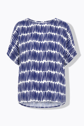 Ulla Popken Scribble Oversized Blouse in Navy 