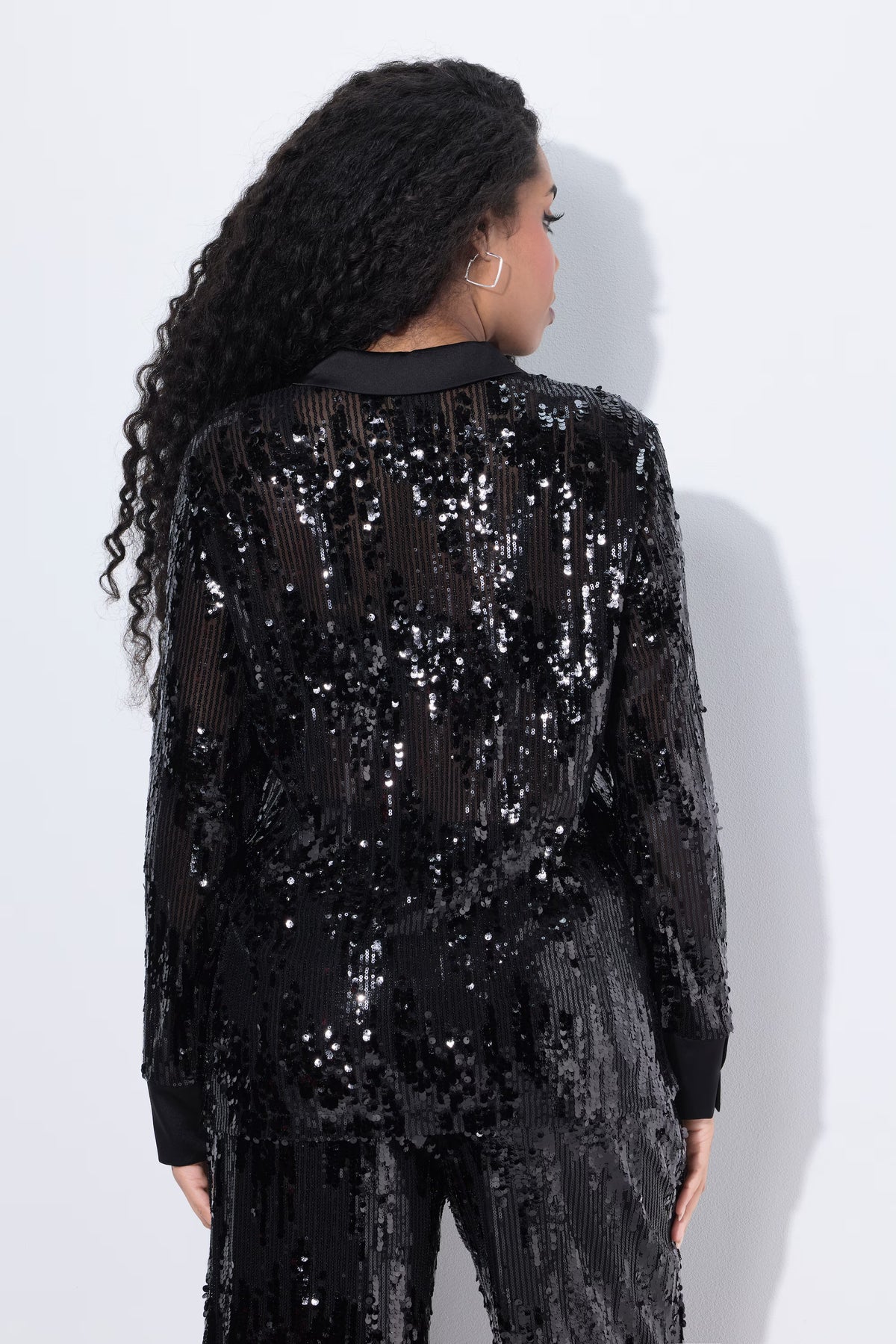 Ulla Popken Sequin Shirt in Black