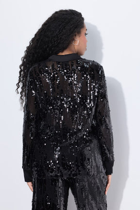 Ulla Popken Sequin Shirt in Black