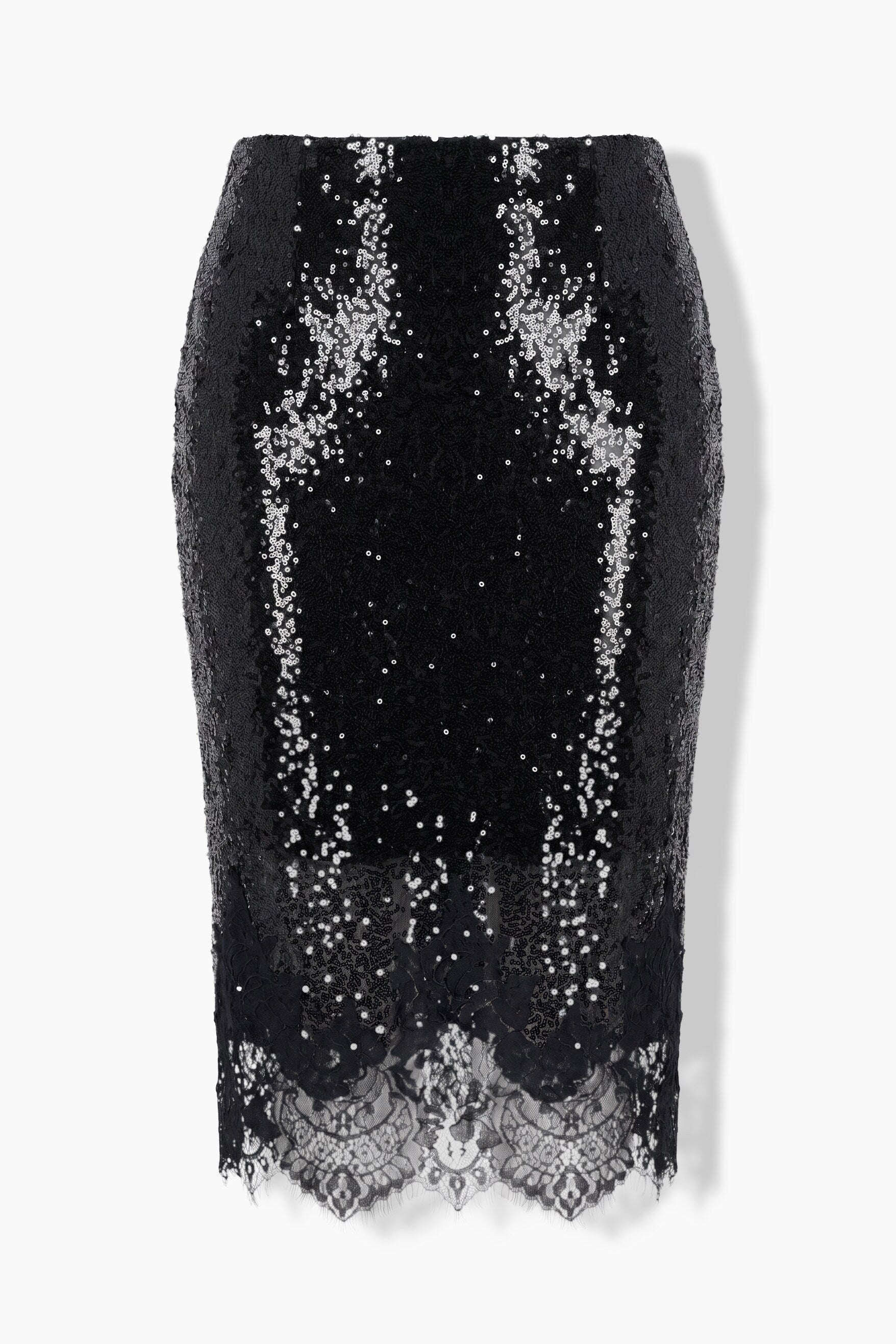 Ulla Popken Sequin Skirt in Black 