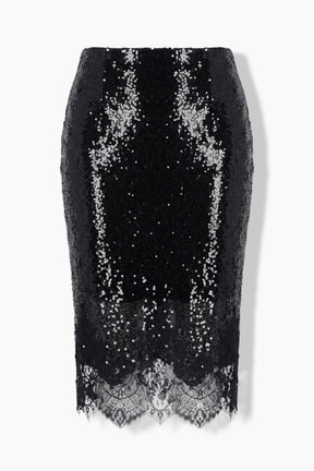 Ulla Popken Sequin Skirt in Black 