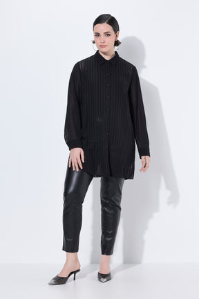 Ulla Popken Sheer Shirt in Black