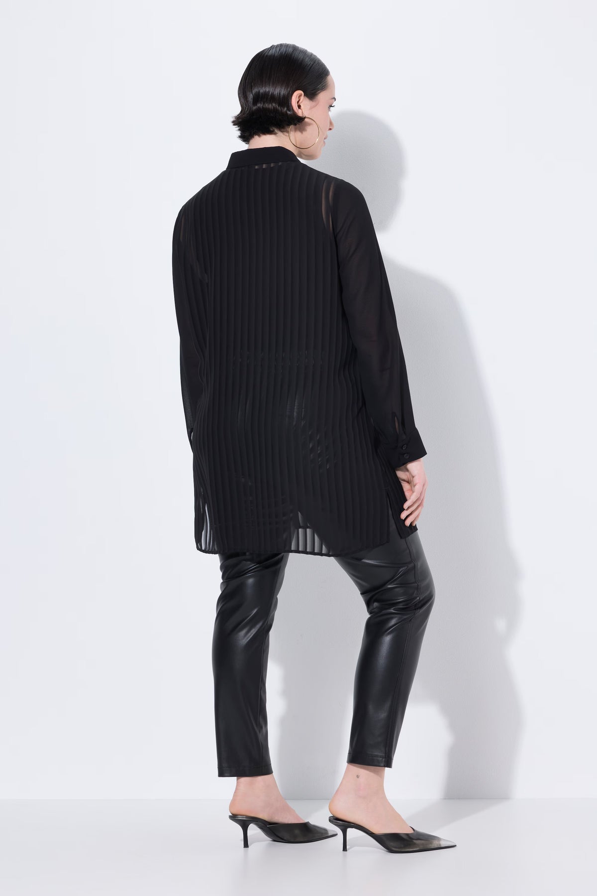 Ulla Popken Sheer Shirt in Black