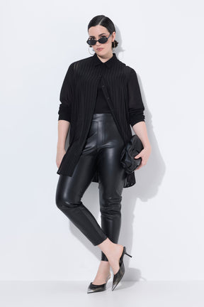 Ulla Popken Sheer Shirt in Black