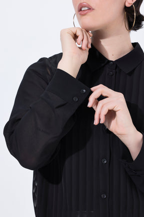 Ulla Popken Sheer Shirt in Black