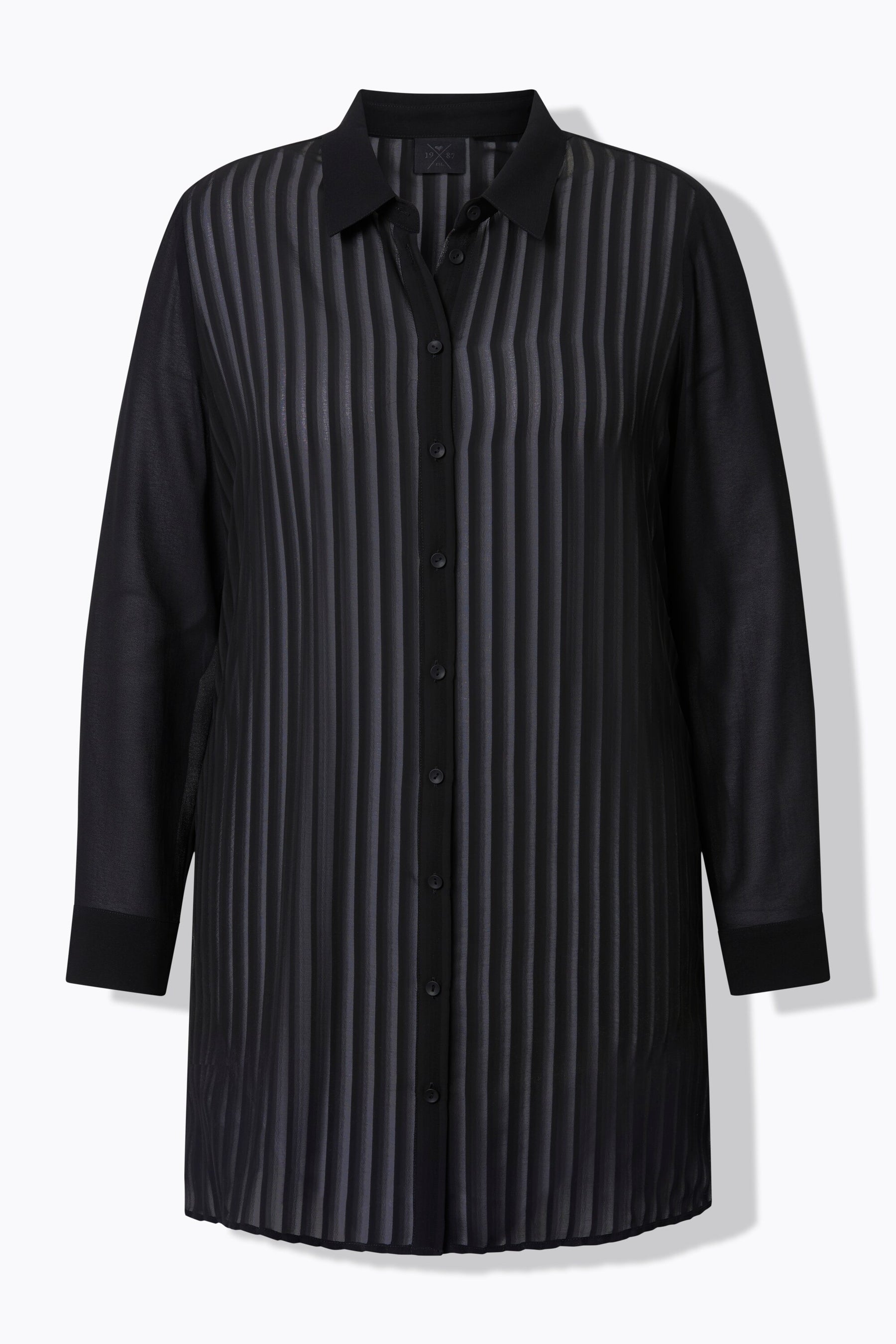 Ulla Popken Sheer Shirt in Black