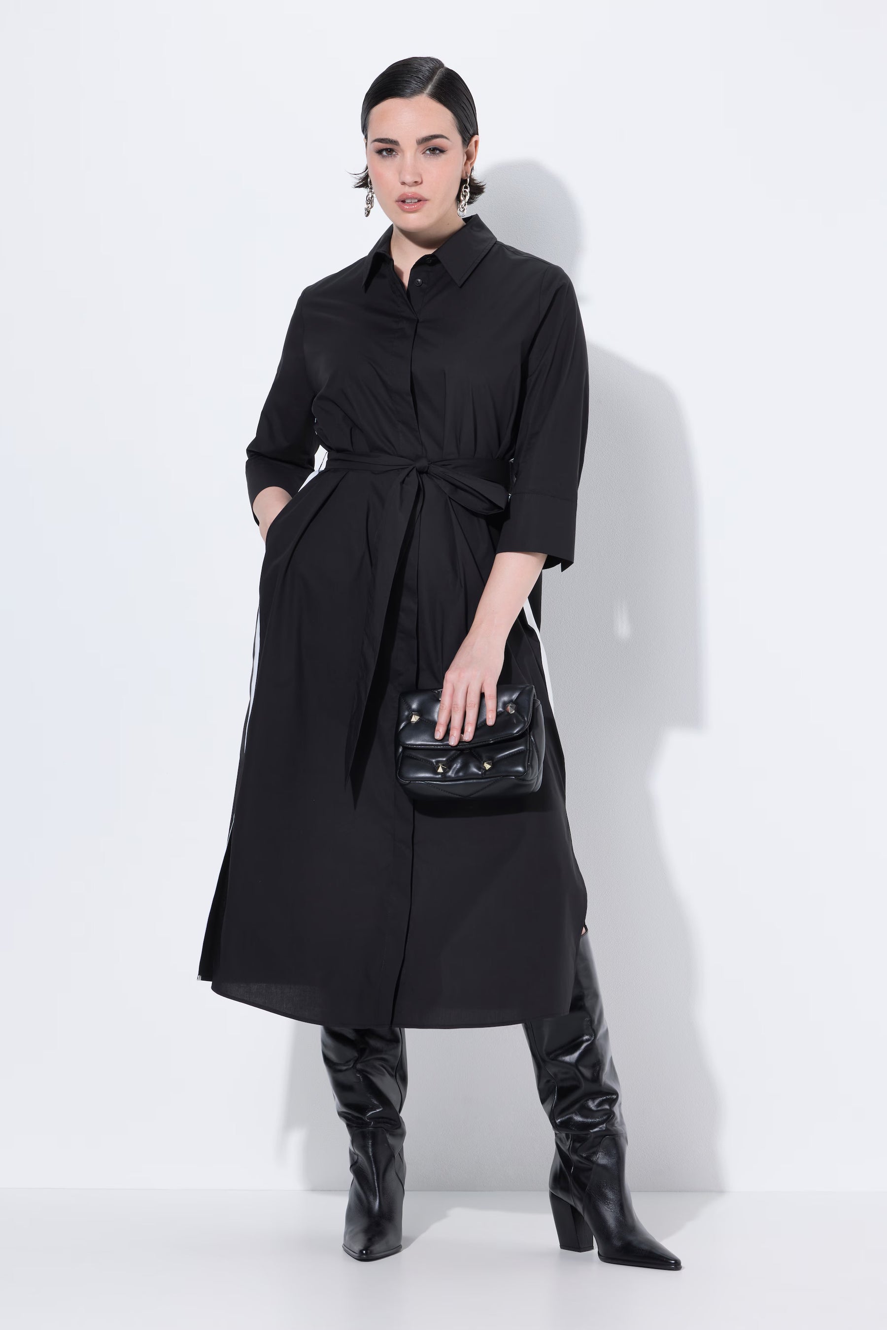 Ulla Popken Shirt Dress in Black