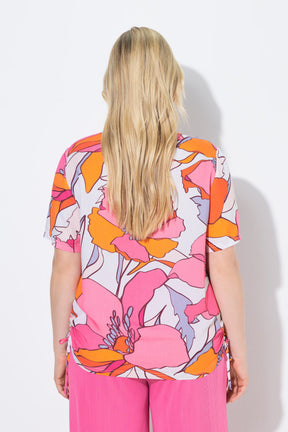 Ulla Popken Side Tie Top in Pink 