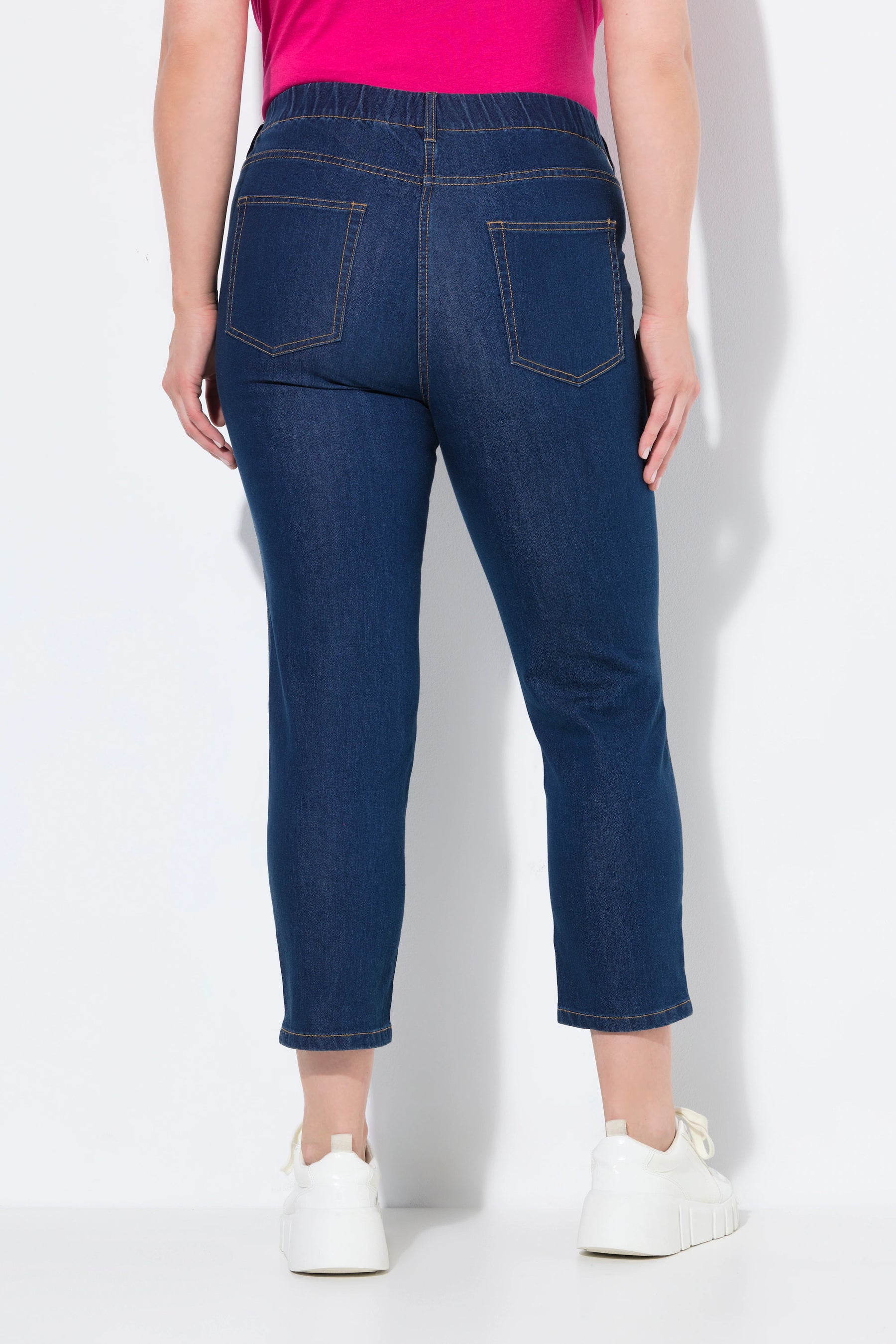 Ulla Popken Sienna Cropped Jeggings in Blue Denim 