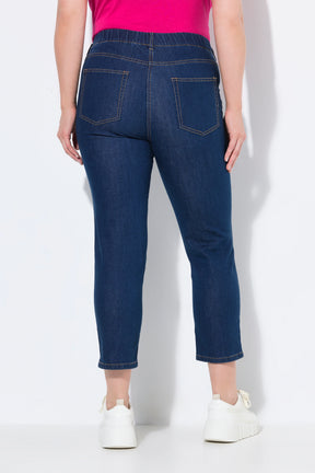 Ulla Popken Sienna Cropped Jeggings in Blue Denim 