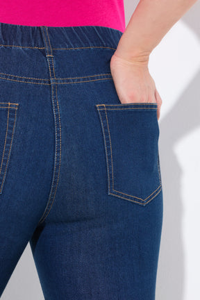 Ulla Popken Sienna Cropped Jeggings in Blue Denim 