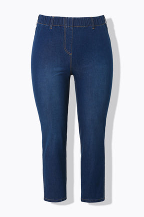 Ulla Popken Sienna Cropped Jeggings in Blue Denim 