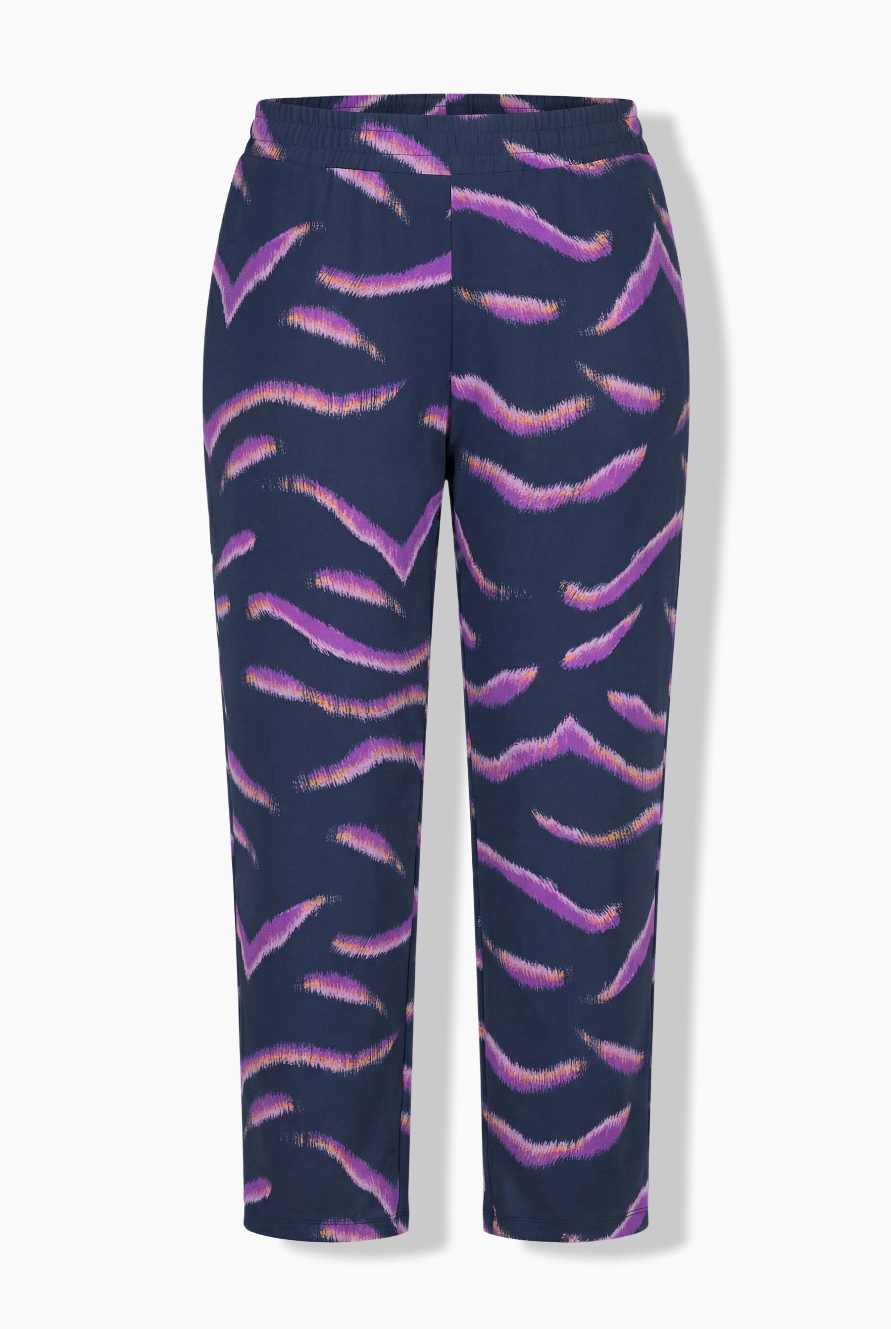 Ulla Popken Sienna Zebra Print Trousers in Purple 