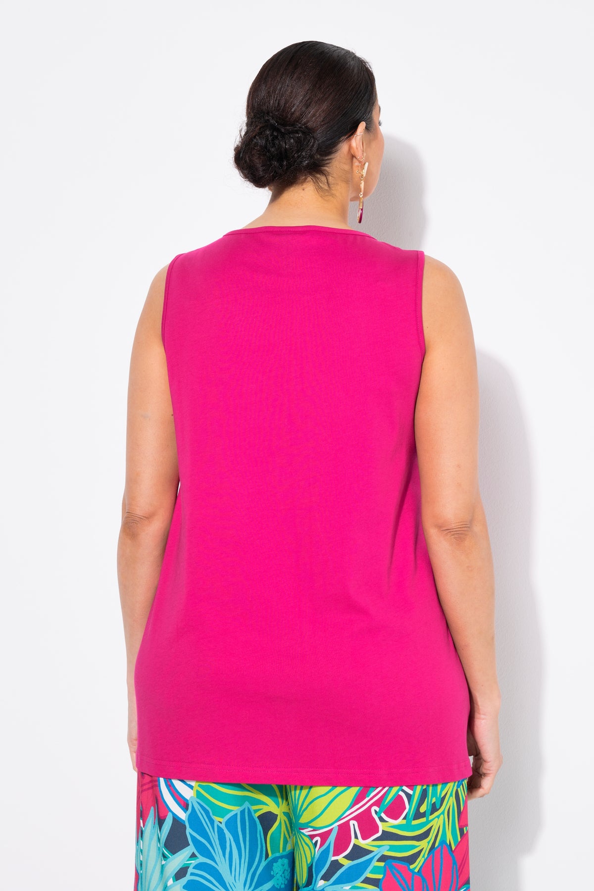 Ulla Popken Sleeveless Top in Fuchsia
