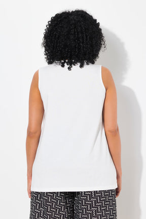 Ulla Popken Sleeveless Top in White
