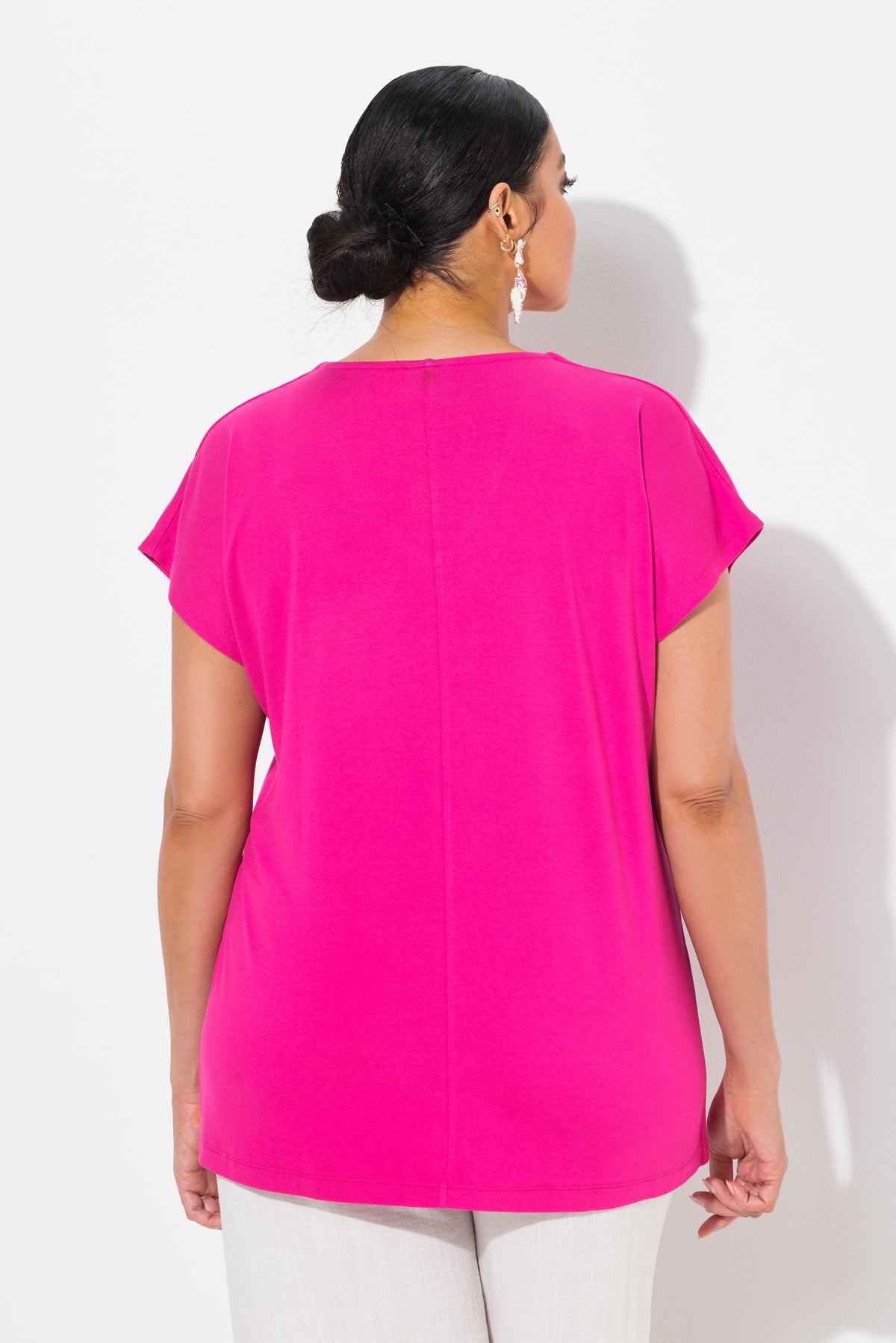 Ulla Popken Sparkling T-Shirt in Fuchsia