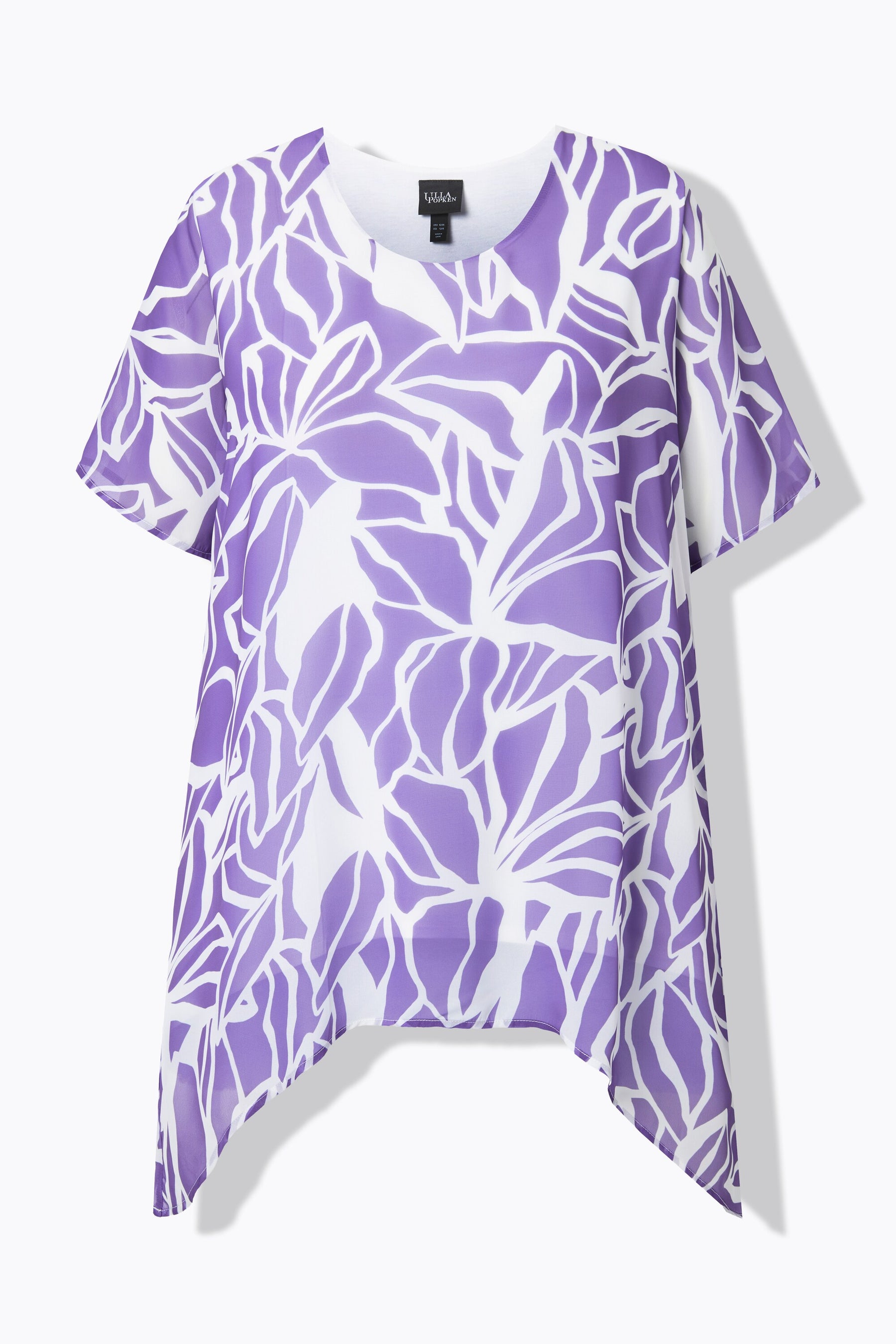 Ulla Popken Split Back Top in Purple 