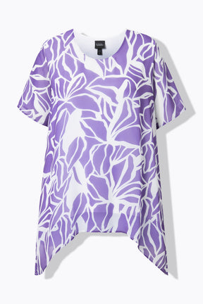 Ulla Popken Split Back Top in Purple 