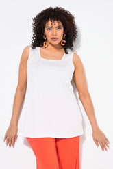 Ulla Popken Square Neck Vest Top in White
