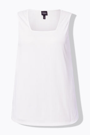 Ulla Popken Square Neck Vest Top in White
