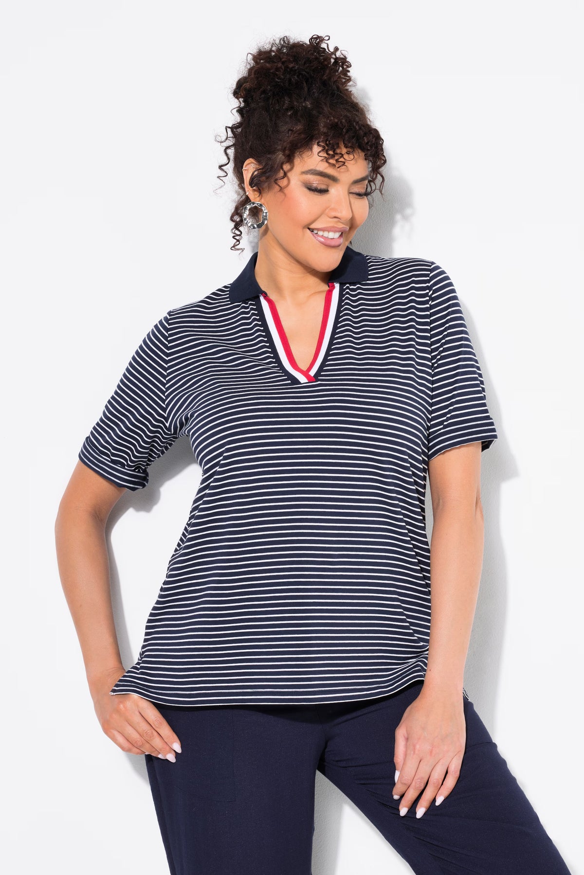 Ulla Popken Striped Navy Shirt
