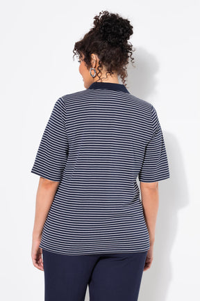Ulla Popken Striped Navy Shirt