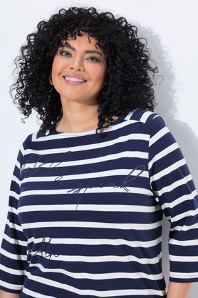Ulla Popken Striped T-Shirt in Navy