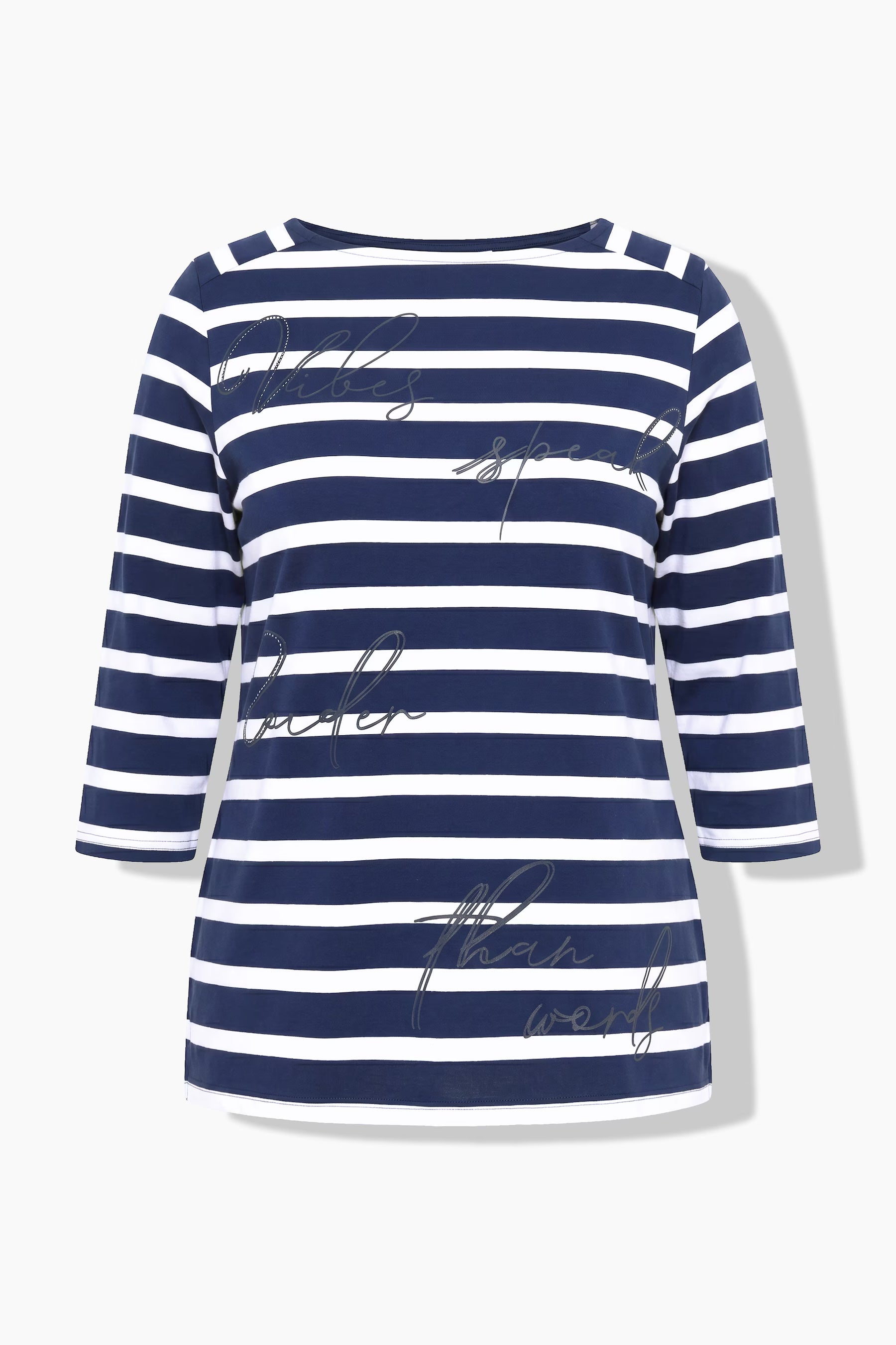 Ulla Popken Striped T-Shirt in Navy 