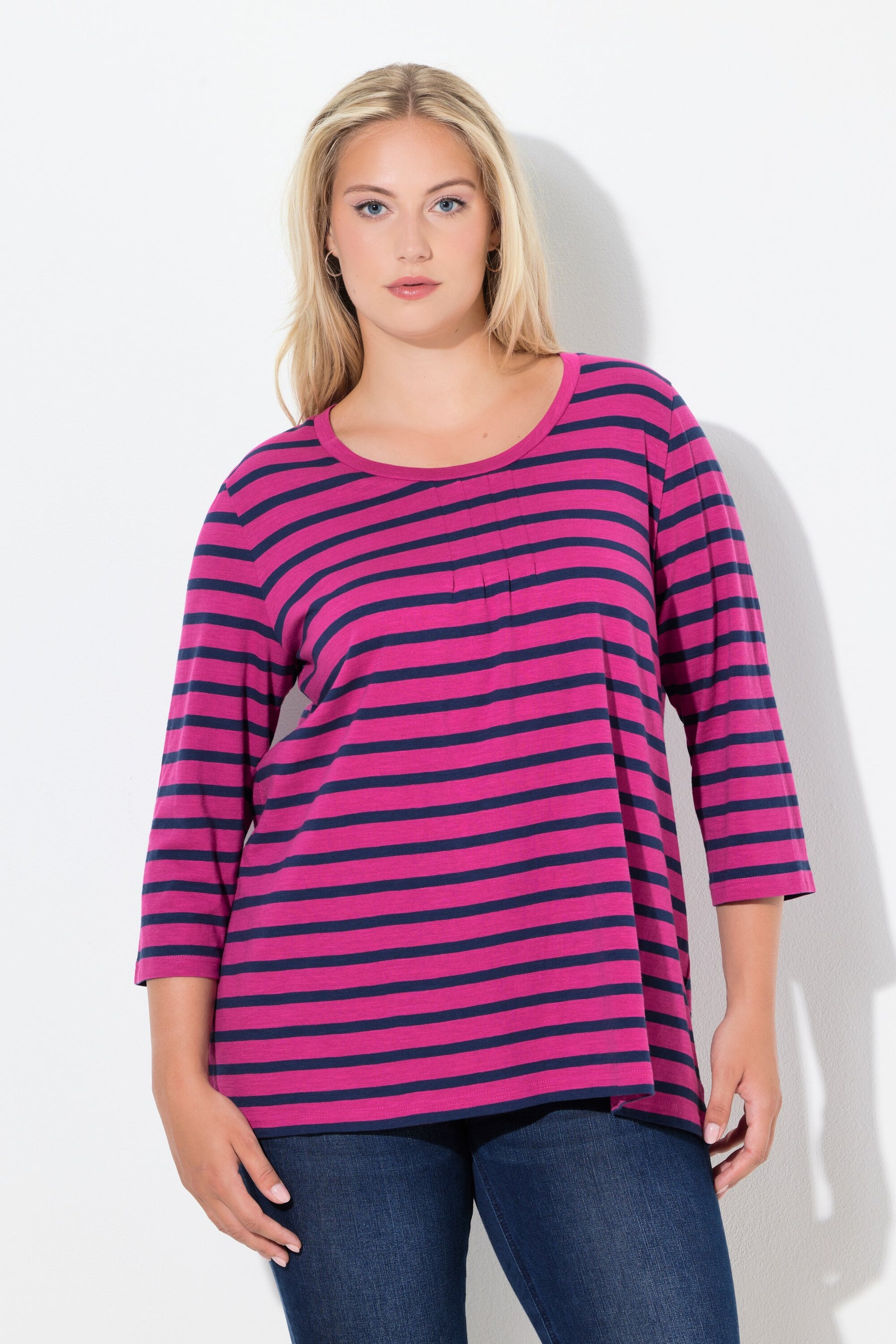 Ulla Popken Striped Top in Pink