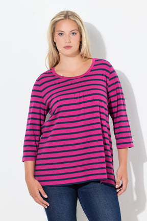Ulla Popken Striped Top in Pink