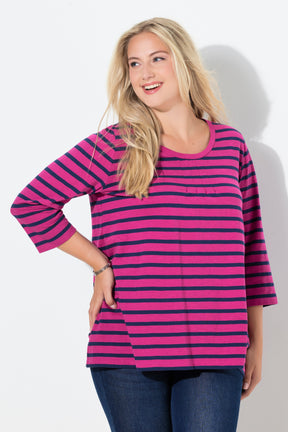 Ulla Popken Striped Top in Pink