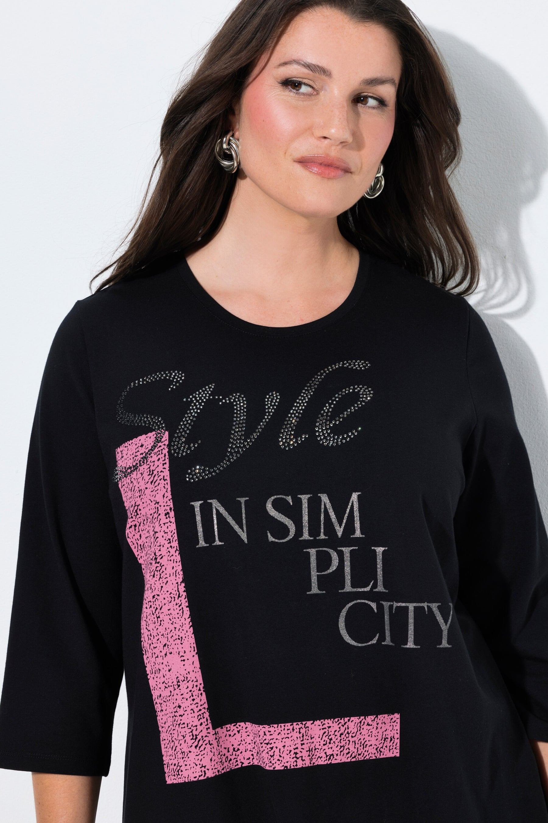 Ulla Popken Style Top in Black. 