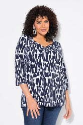 Ulla Popken Sweetheart Blouse in Navy