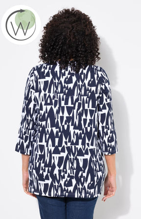 Ulla Popken Sweetheart Blouse in Navy