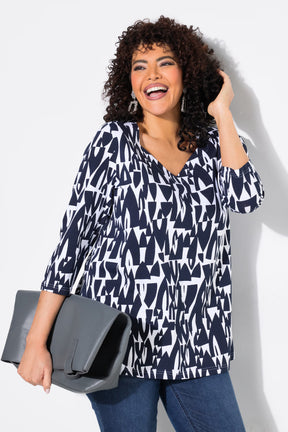 Ulla Popken Sweetheart Blouse in Navy