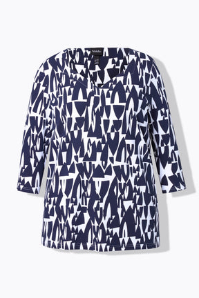 Ulla Popken Sweetheart Blouse in Navy