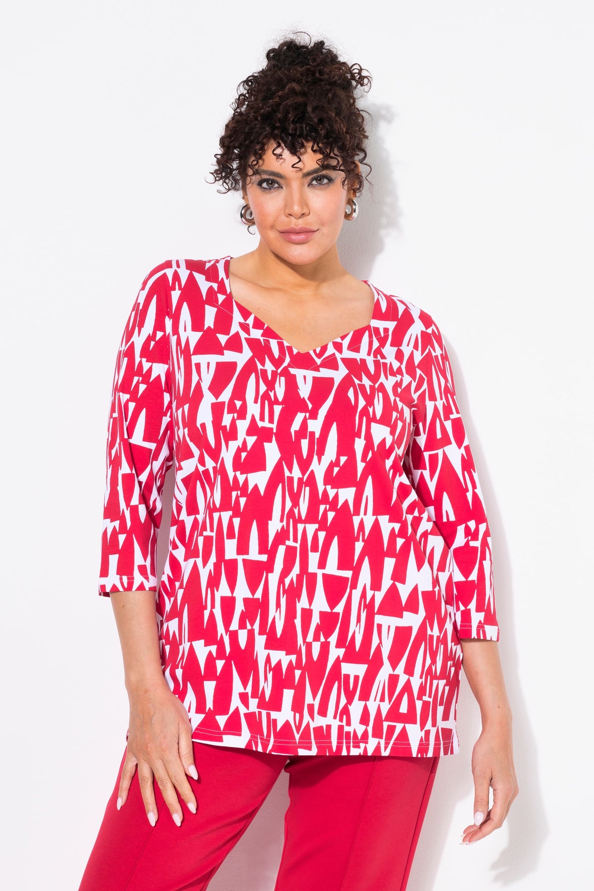 Ulla Popken Sweetheart Blouse in Red
